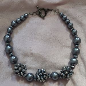 Charcoal Grey Beaded Necklace